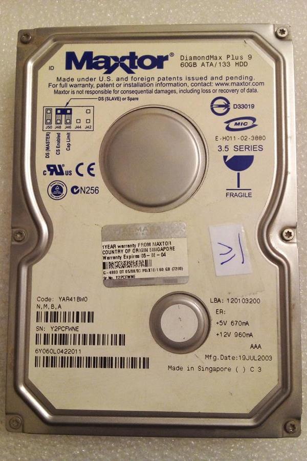 هارد HDD کمیاب 60 گیگ MAXTOR مکستور (ک 3)17