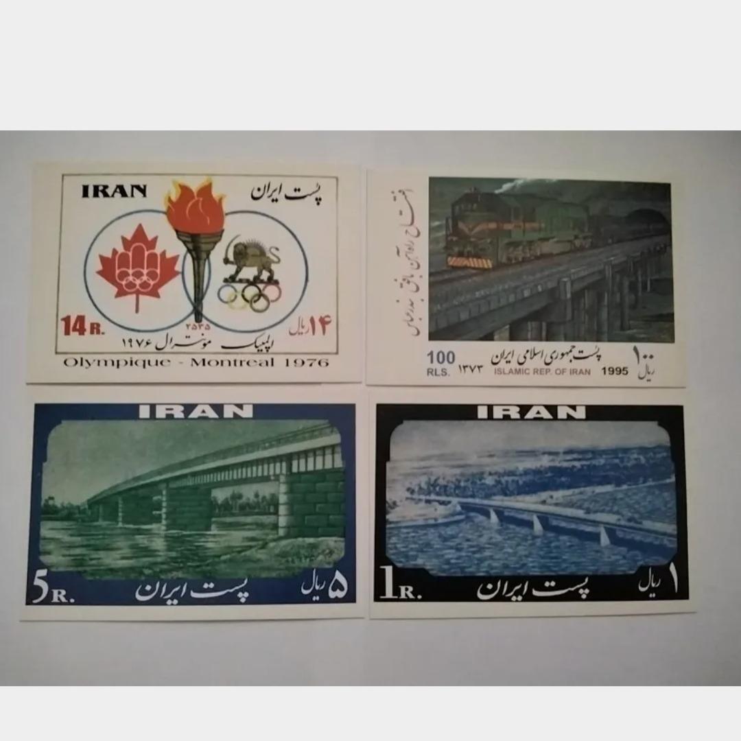 4 ورقه پستی پهلوی سری تمبرها