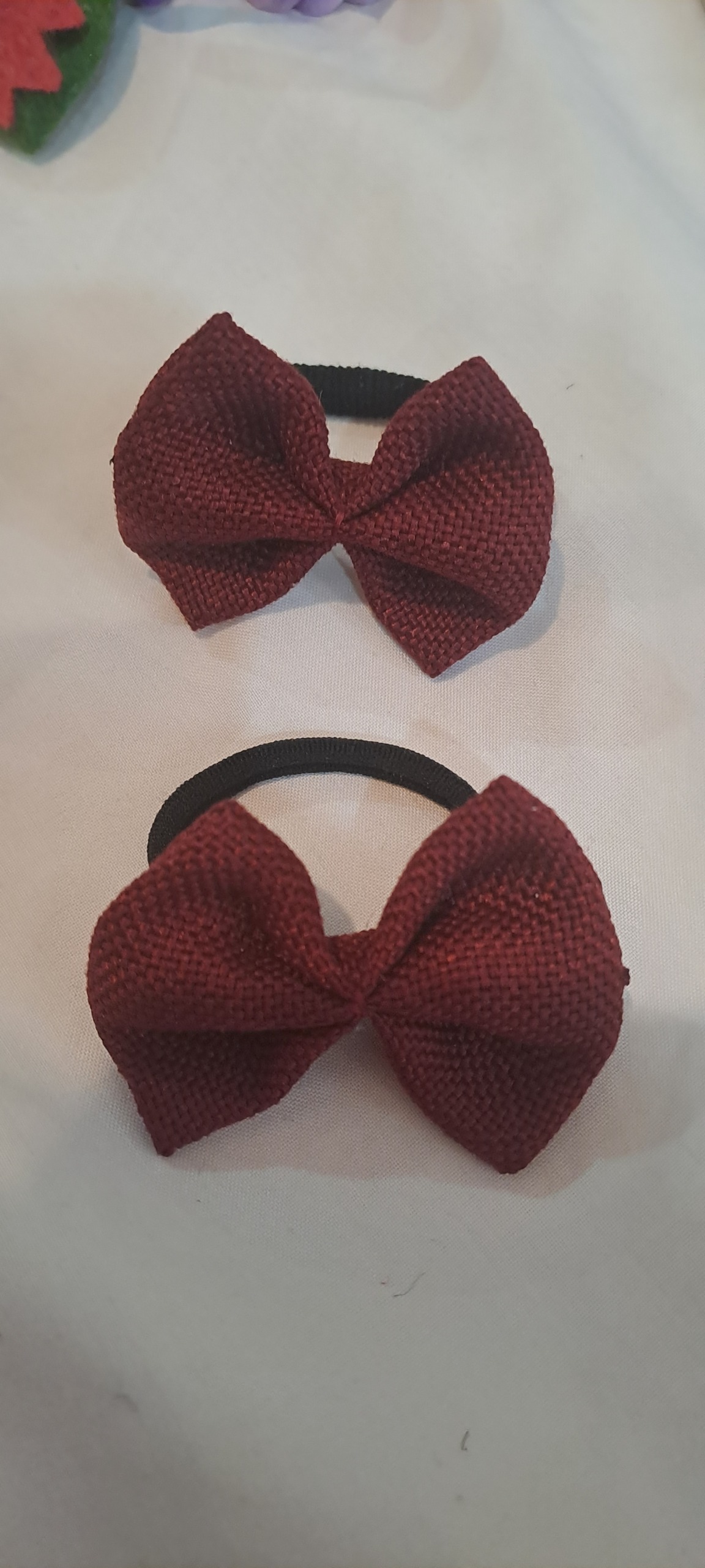 یکجفت کش دخترانه پاپیونی زرشکی