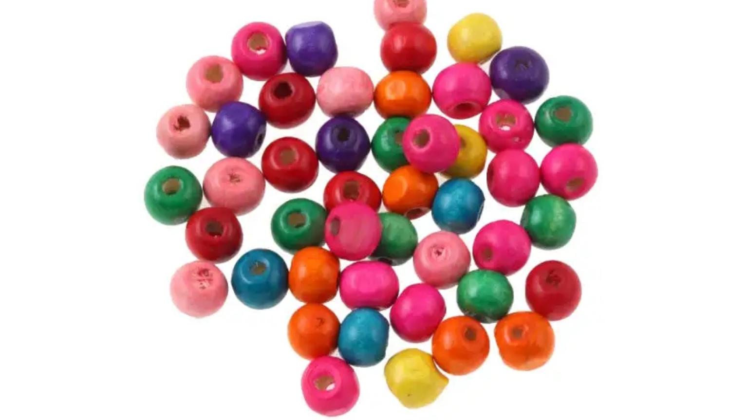 مهره دستبند مدل چوبی رنگی بسته 400 تایی