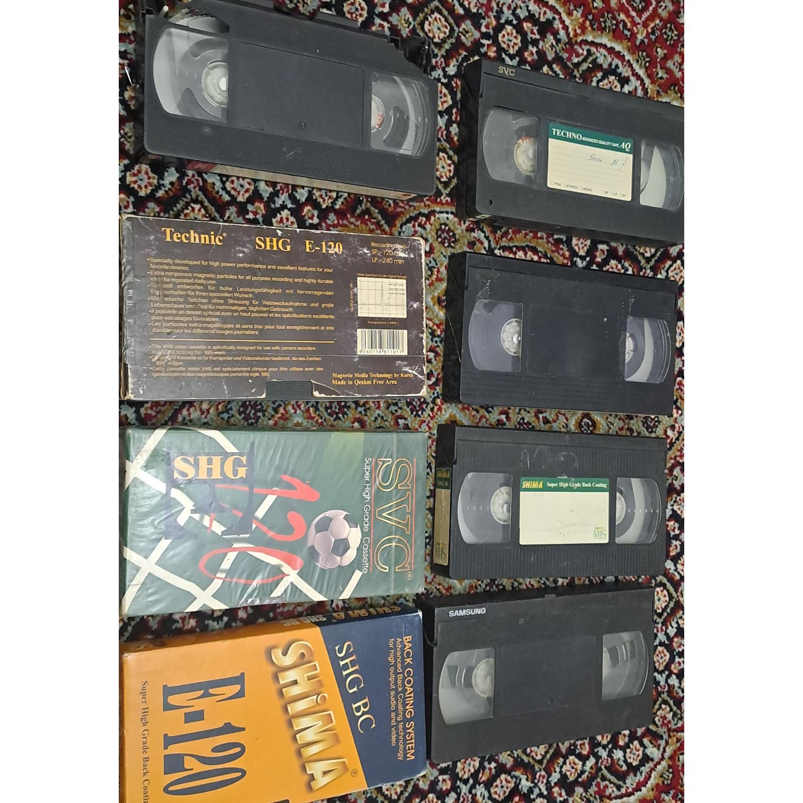 8 عدد نوار vhs دست دوم با هم