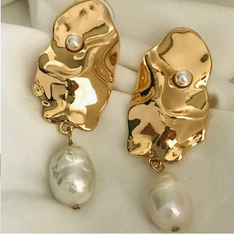 گوشواره استیل آبکاری طلا نگین دار