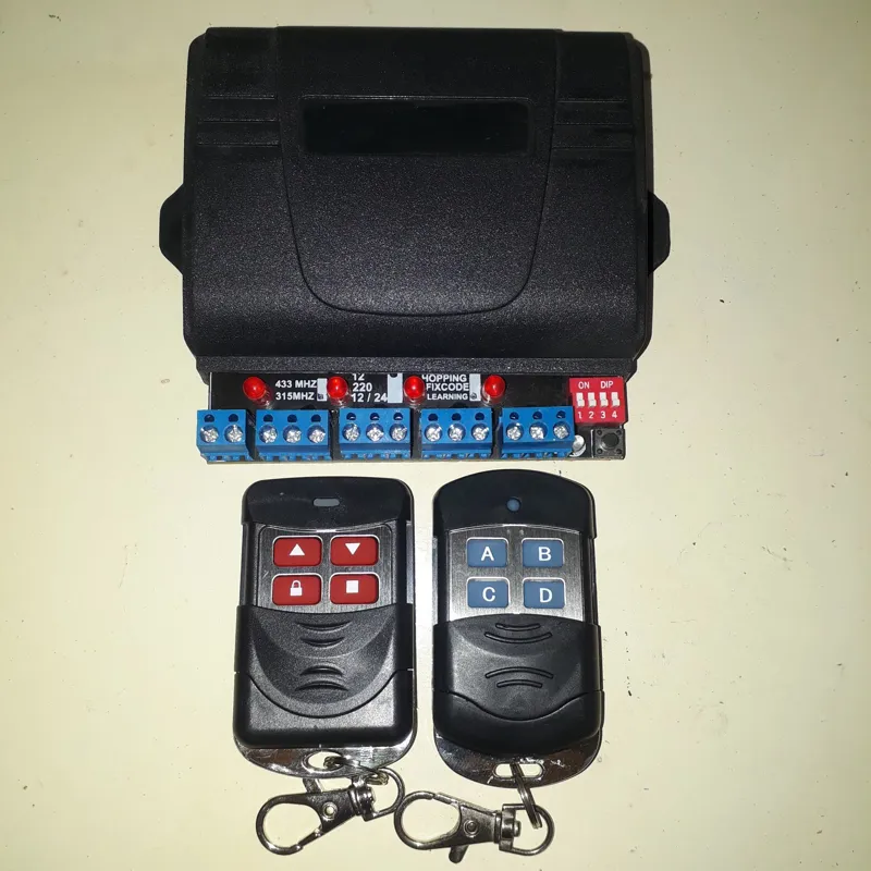گیرنده 4 کانال با دو ریموت (ساید) 220 ولت 433mhz