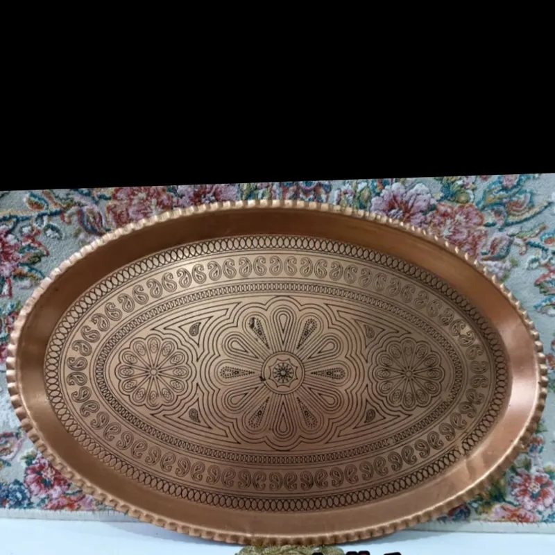 سینی مسی زنجان بته جقه ،قلم دار33در22