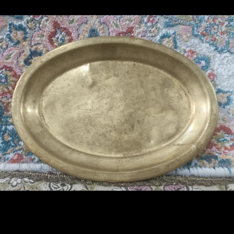 سینی برنجی تعارفی ،روسی ،ارتفاع 17/5،مهردار
