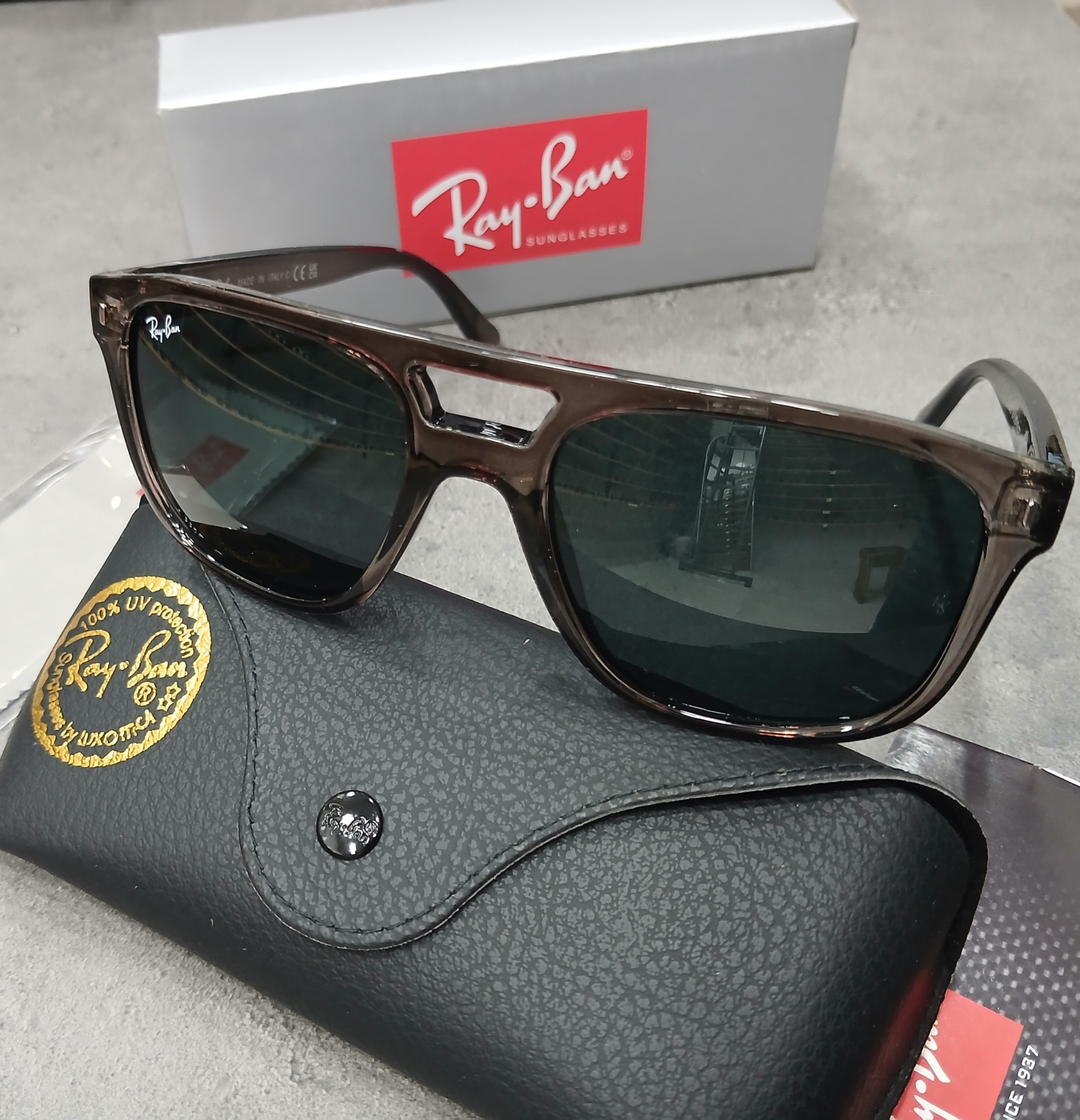 عینک مردانه UV400 برند RayBan فول پک اوریجینال