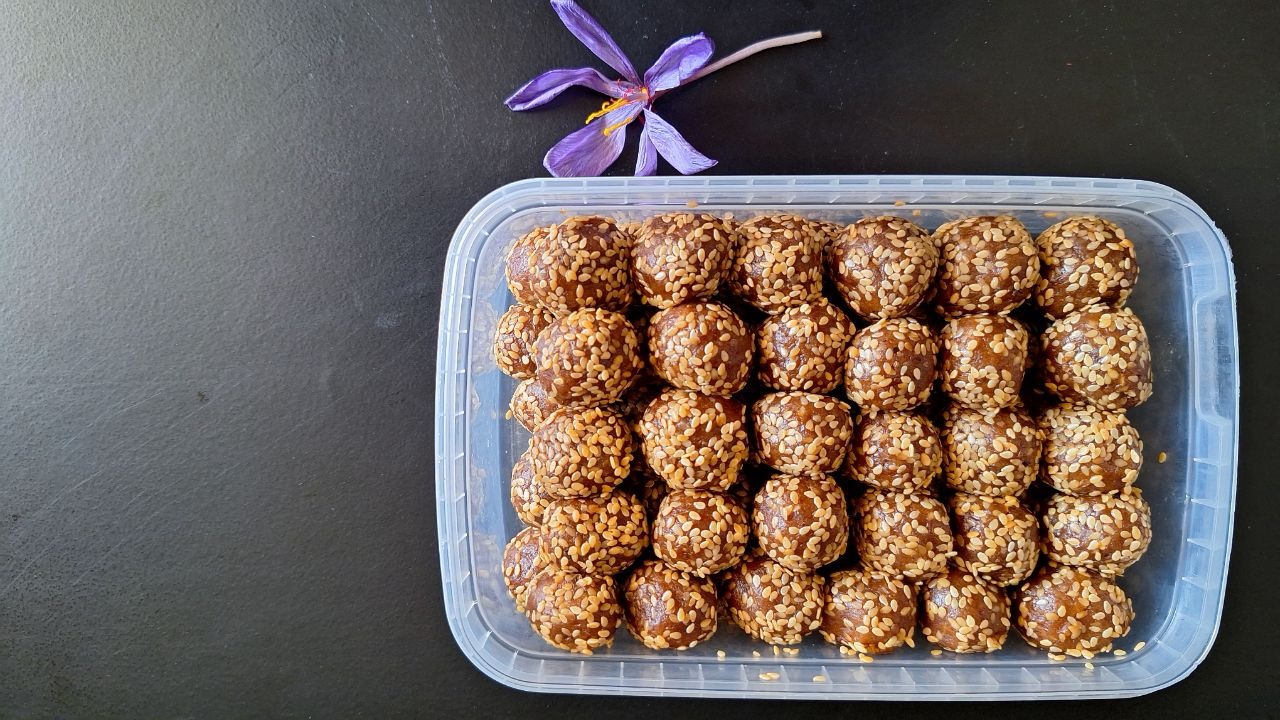 توپک خرما ، ارده و کنجد خانگی یک کیلویی