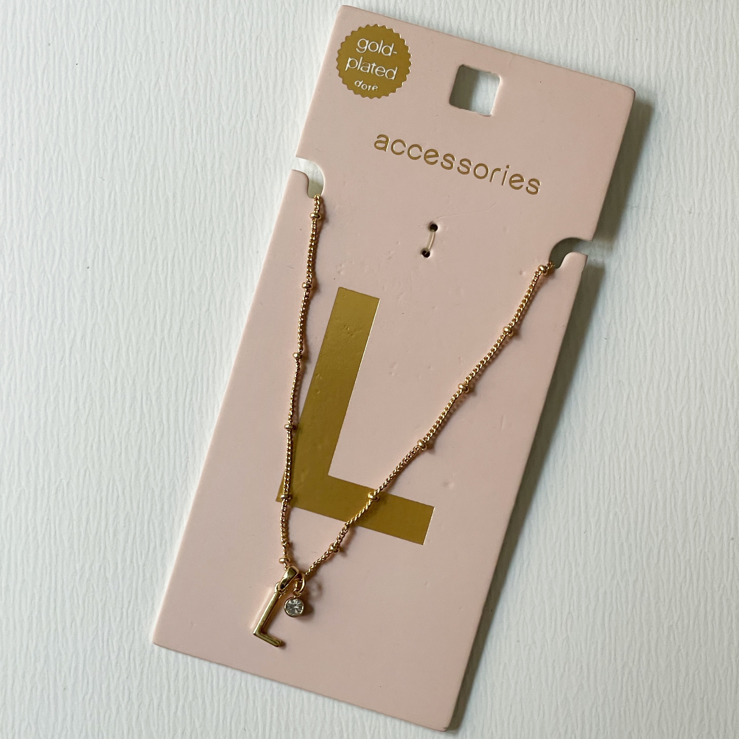 گردنبند استیل روکش طلا حرف L