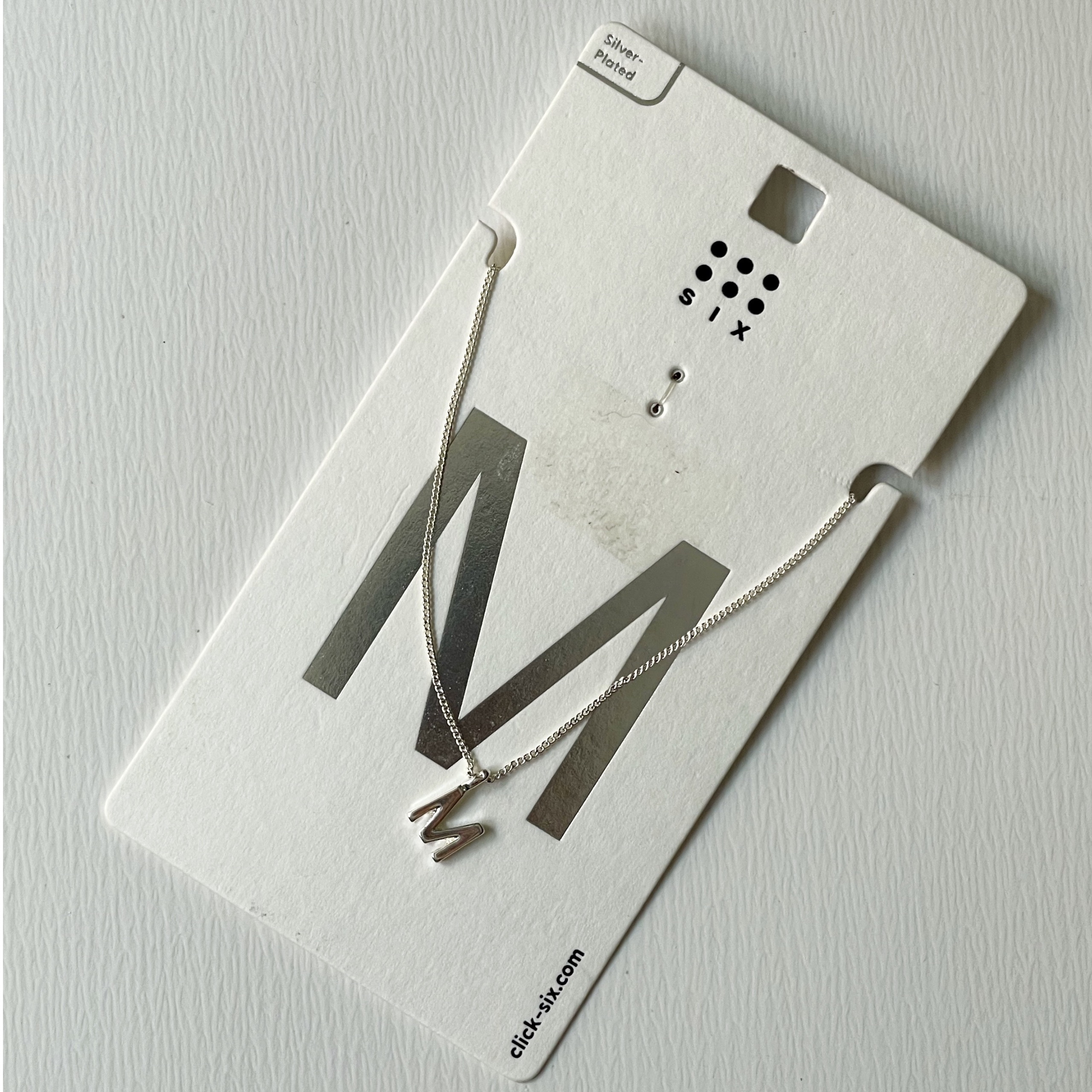 گردنبند روکش نقره حرف M