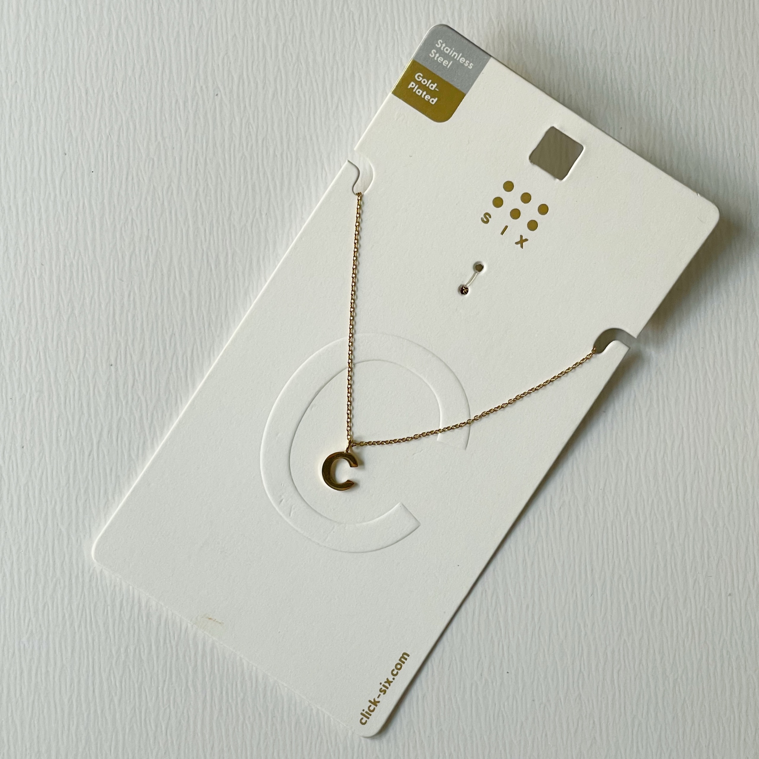 گردنبند روکش نقره حرف C