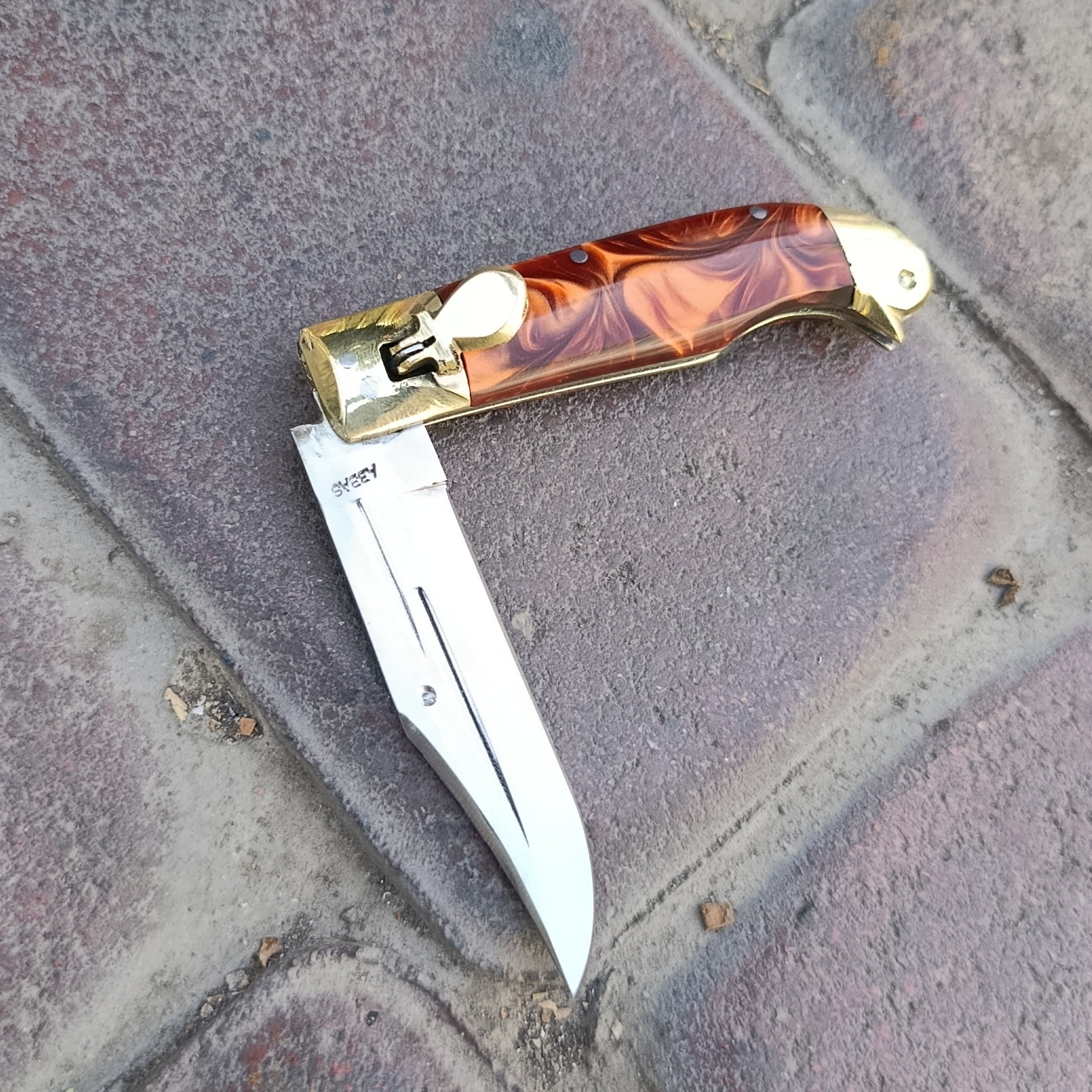 چاقوی ضامن دار فشاری شاه پسند ضدزنگ اصل زنجان