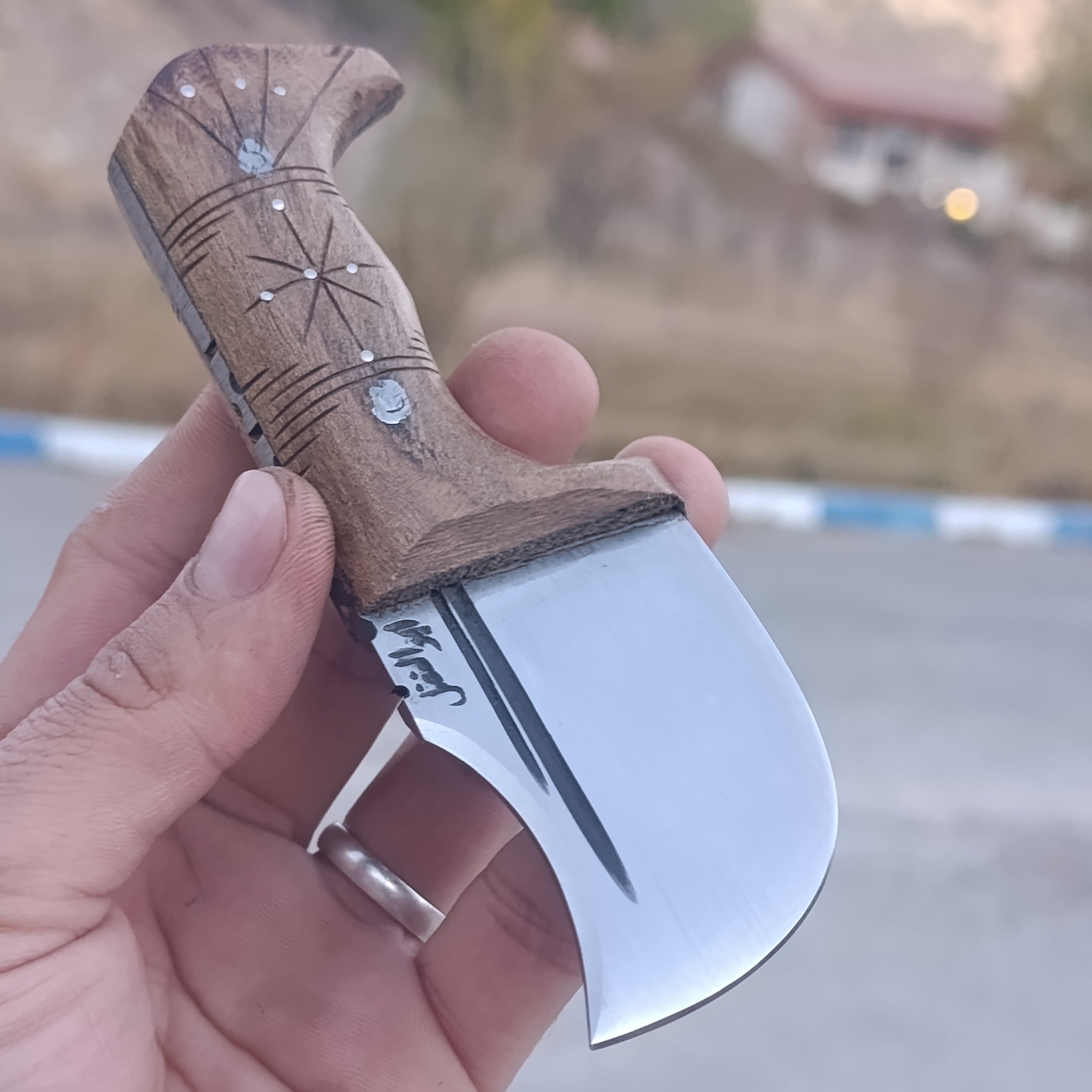 چاقو تیزی سفارشی اصل استاد ابوالفضل با غلاف