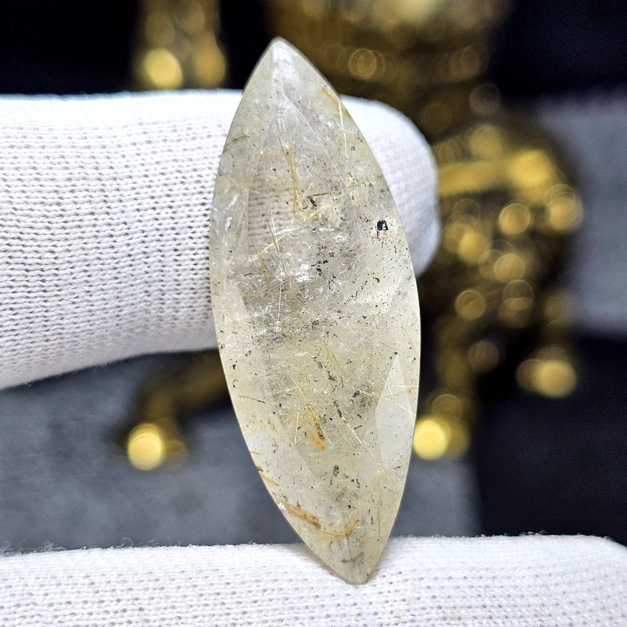 نگین سنگ طبیعی رتایل کوارتز معدنی کد35599