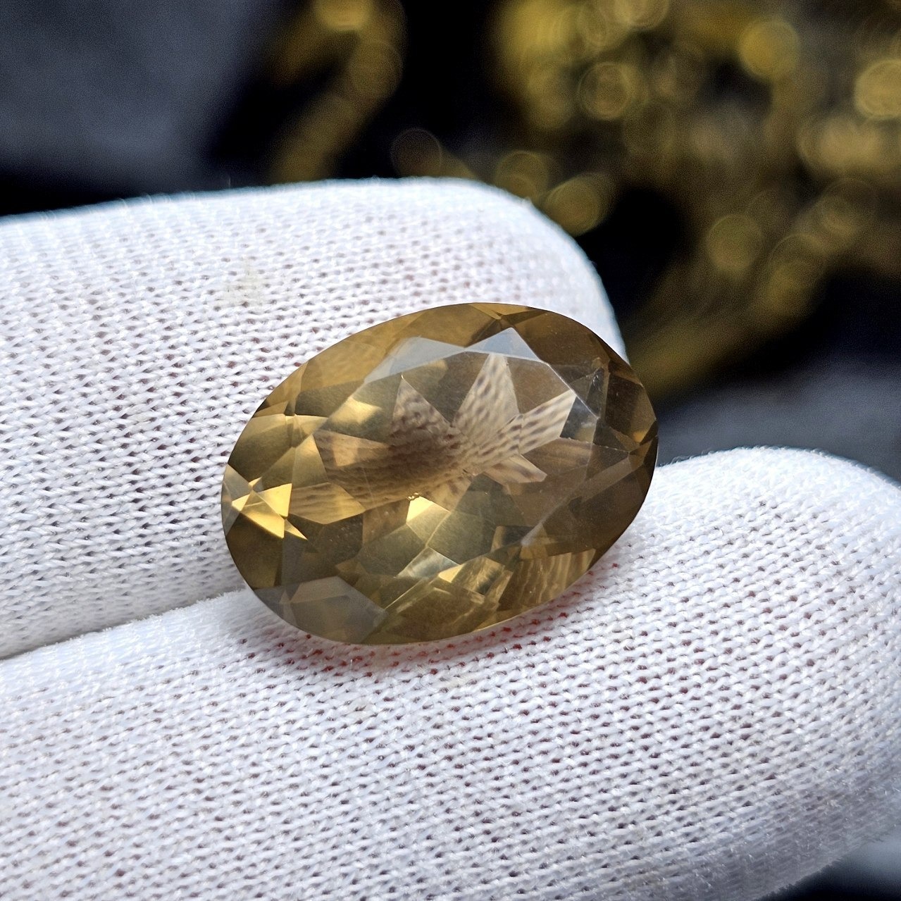 نگین سنگ کوارتز دودی لیمویی معدنی کد35615