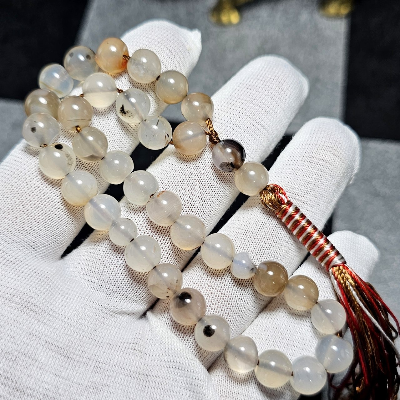  تسبیح 33 دانه عقیق معدنی کد35658