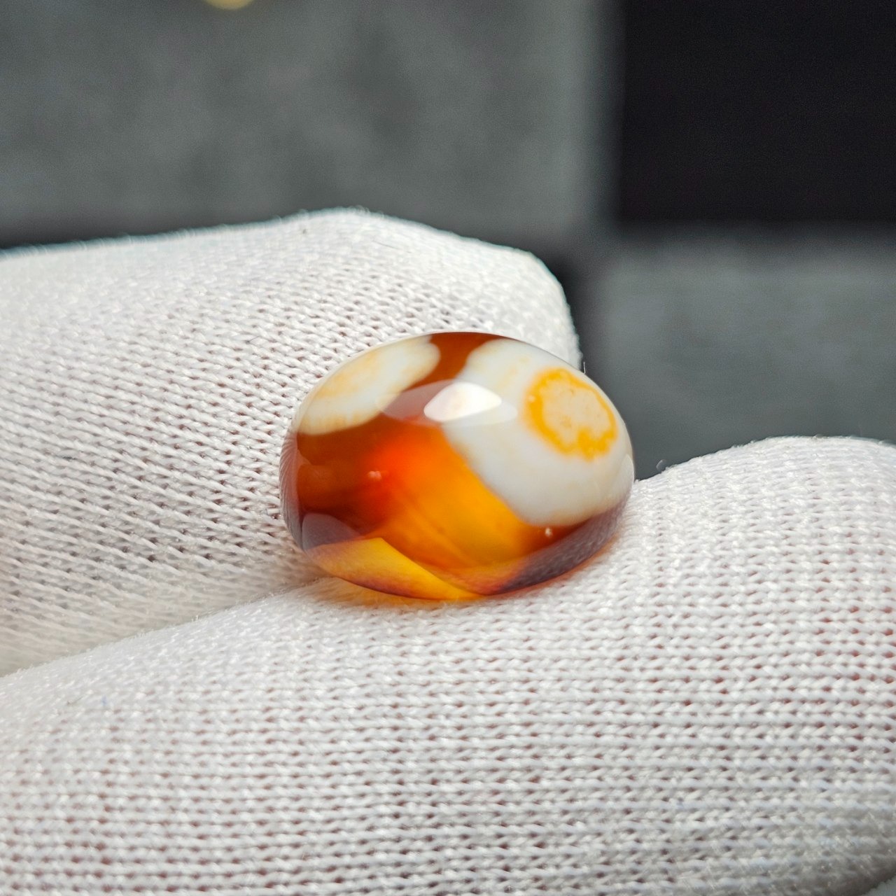 نگین سنگ عقیق باباقوری دو چشم معدنی کد35745