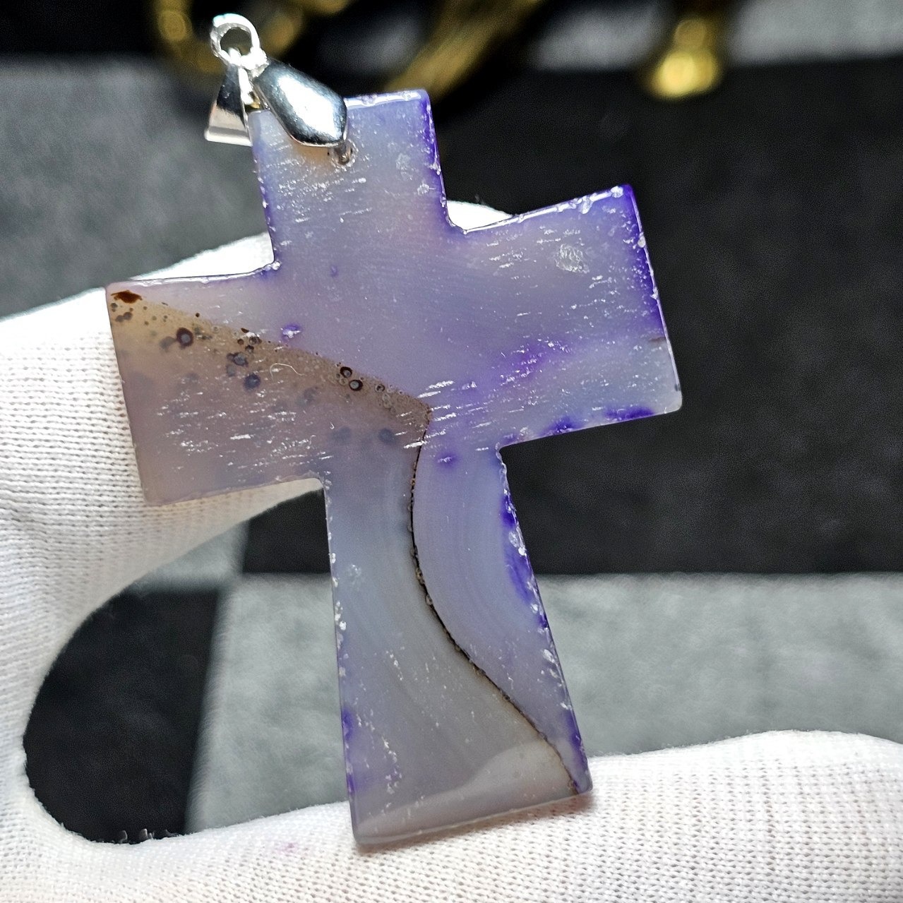 آویز گردنبند درشت سنگ عقیق معدنی کد36290