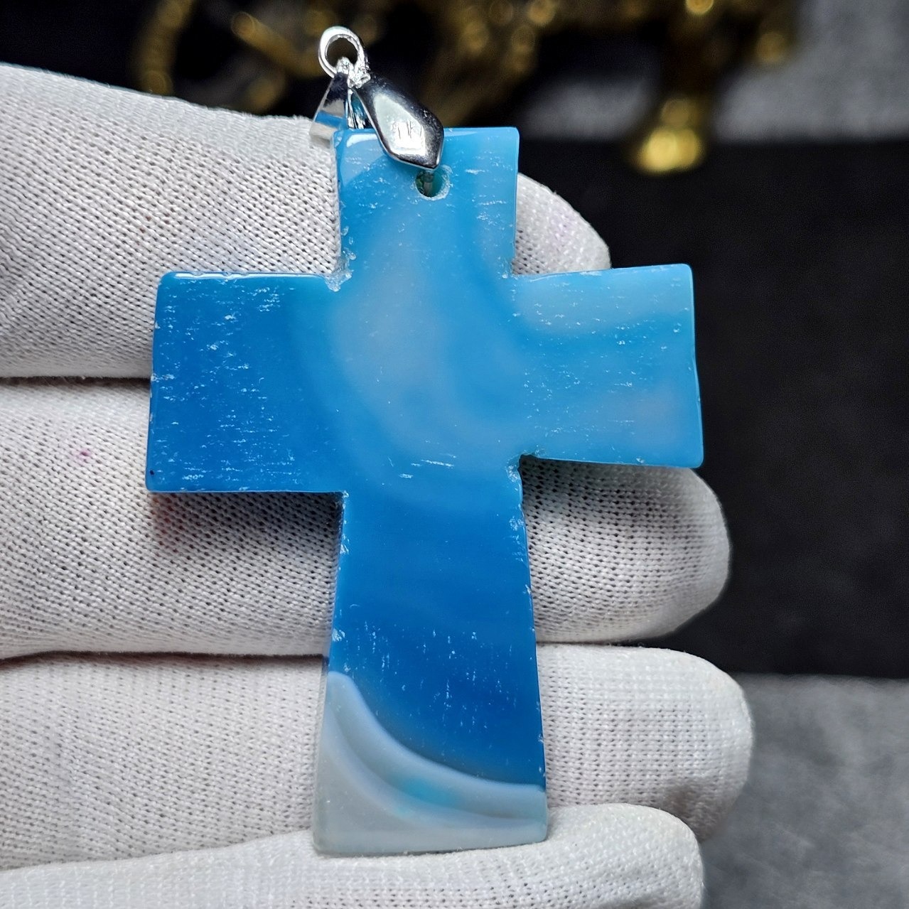 آویز گردنبند درشت سنگ عقیق معدنی کد36291