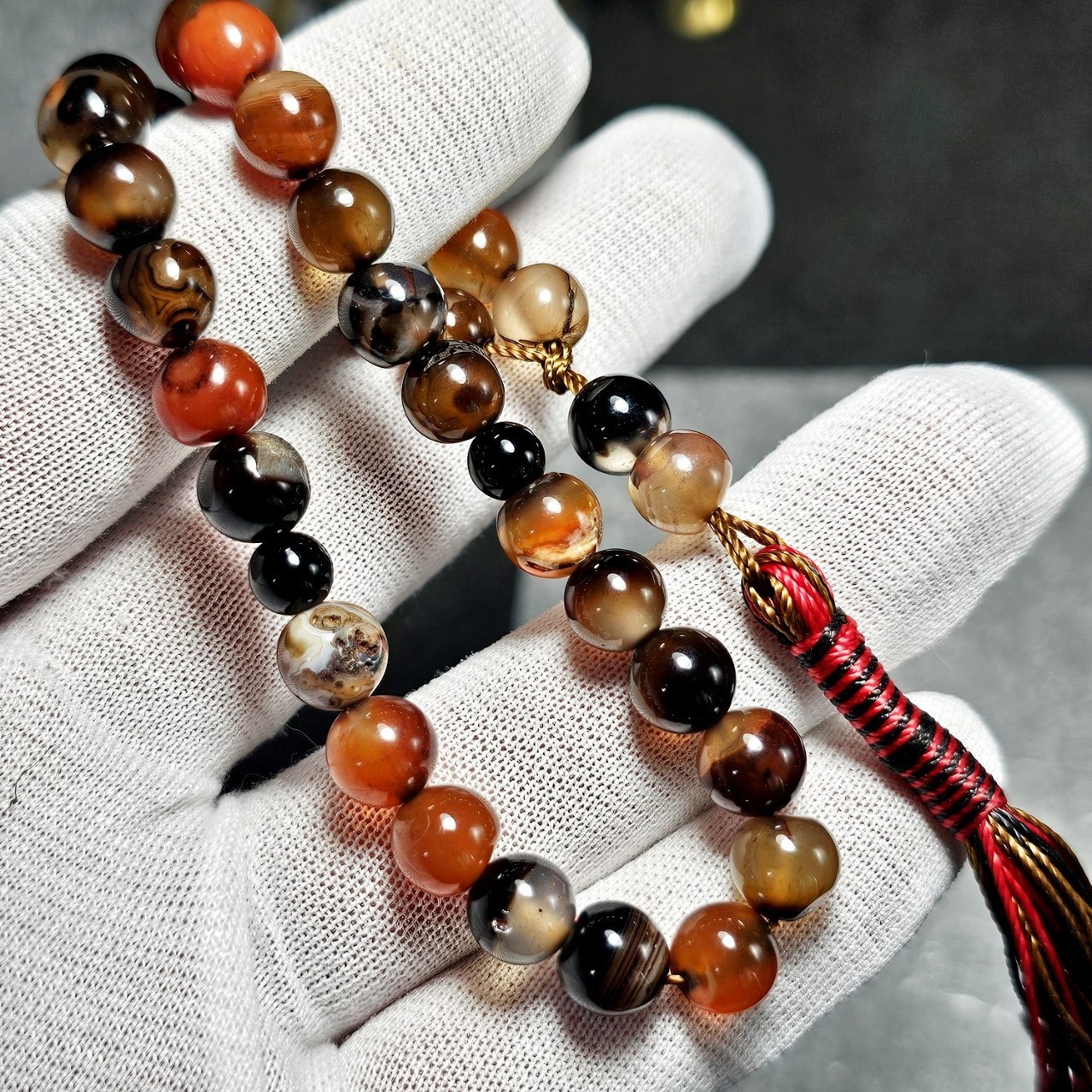  تسبیح 33 دانه عقیق معدنی کد36332