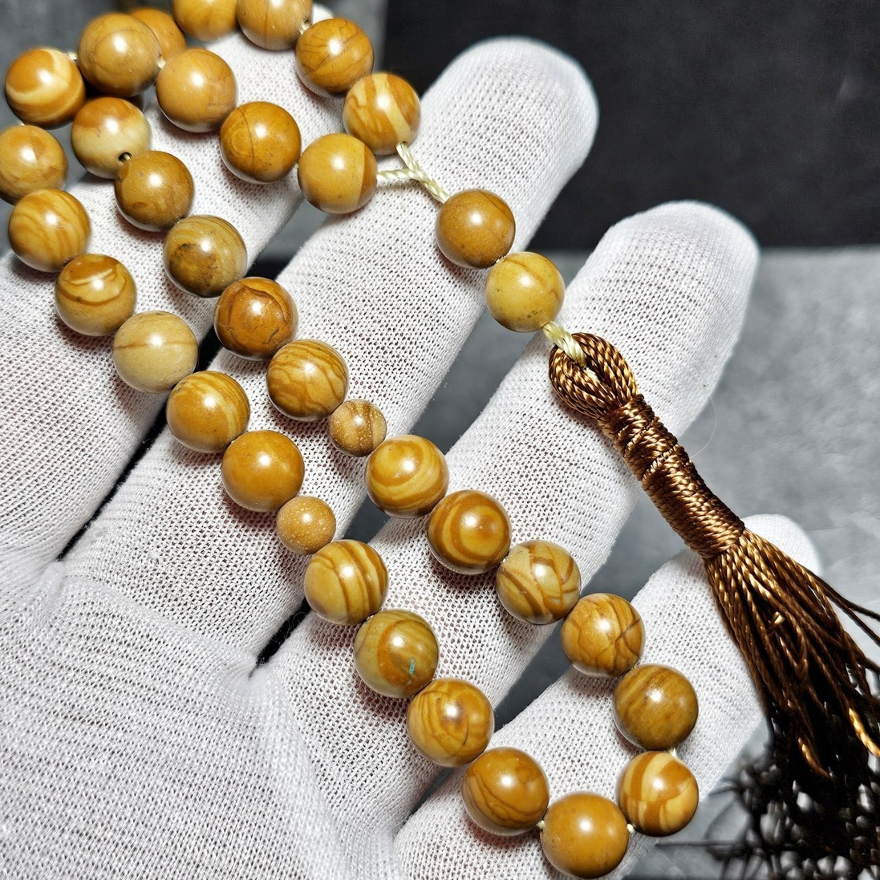  تسبیح 33 دانه جاسپر معدنی کد36334