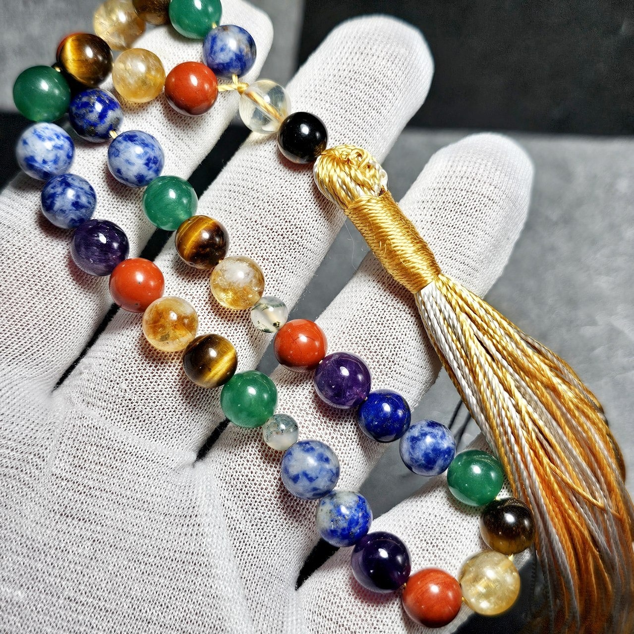 تسبیح33دانه هفت سنگ معدنی کد36335