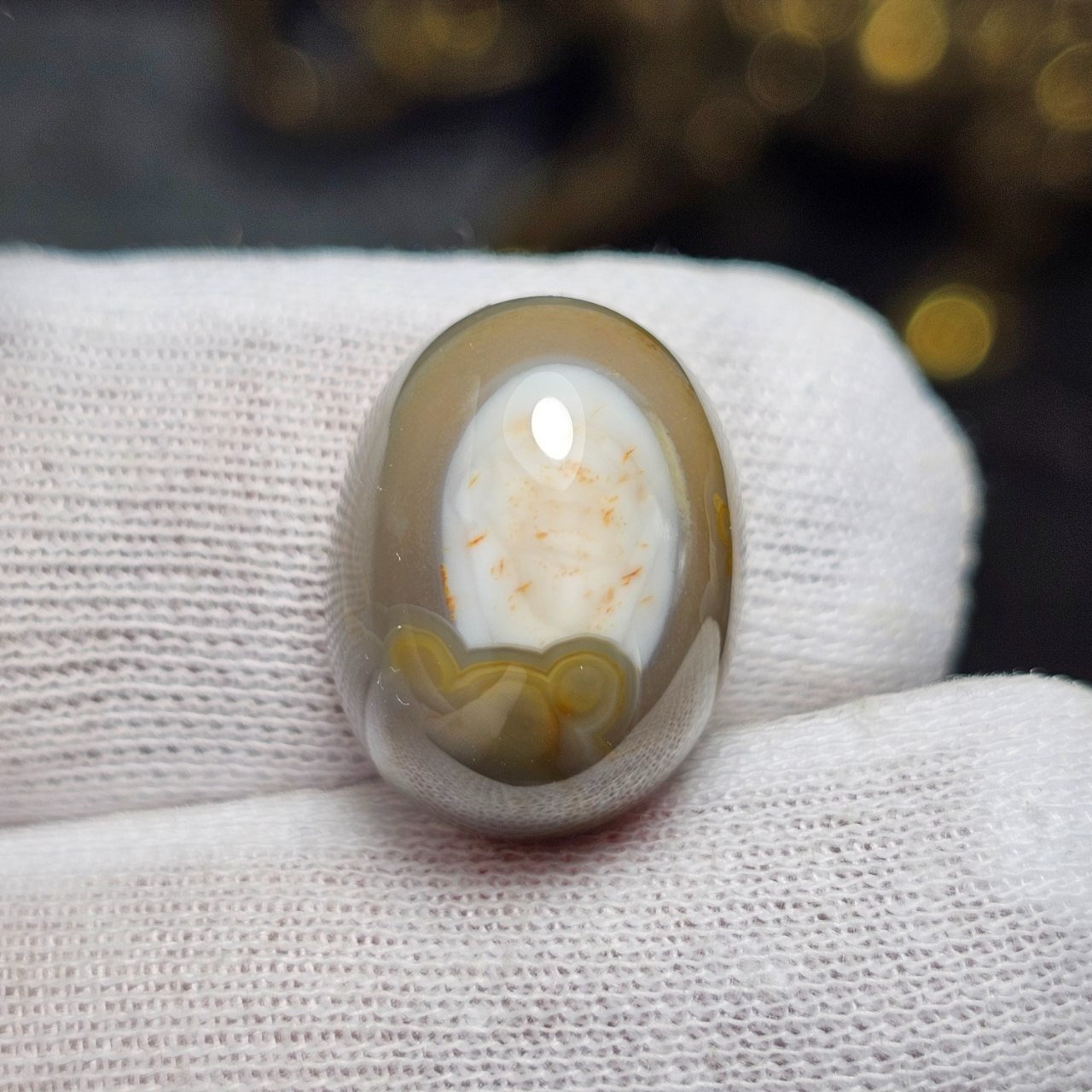 نگین سنگ طبیعی عقیق سه پوست معدنی کد36993