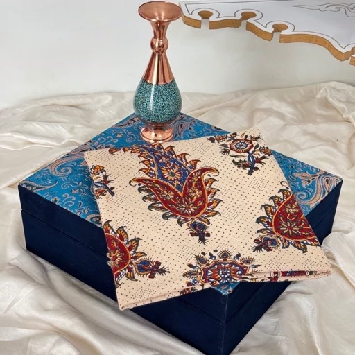 ست هدیه اداری گلدان مس و فیروزه 20 و رومیزی
