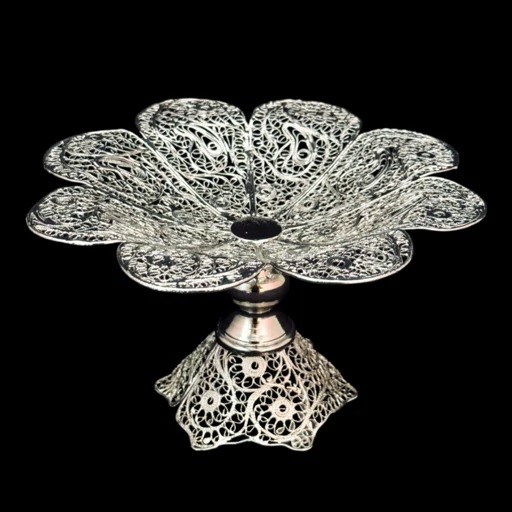 ظروف ملیله کاری شیرینی خوری طرح گل کوچیک