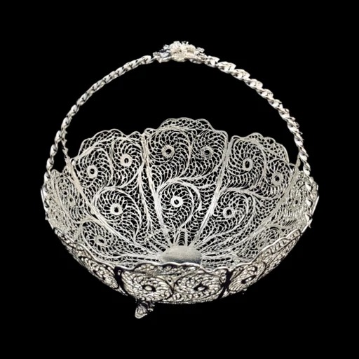 ظروف ملیله کاری سنگ آب زنبیل دار