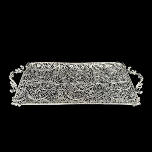 ظروف ملیله کاری سینی رولت خوری ساده