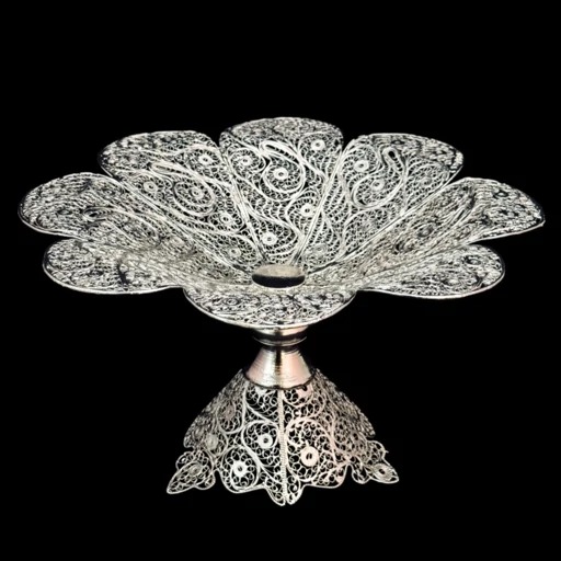 ظروف ملیله کاری شیرینی خوری طرح گل بزرگ