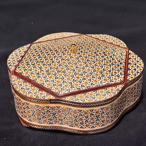 هدیه یلدا شکلات خوری خاتم کاری مدل پره وارو