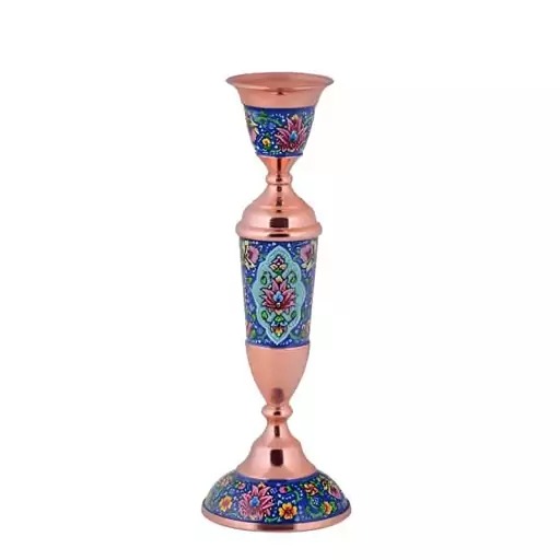 شمعدان مس و پرداز سایز بزرگ ارتفاع 25