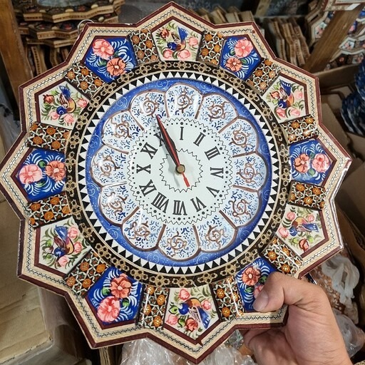 ساعت خاتم کاری با صفحه مینا کاری