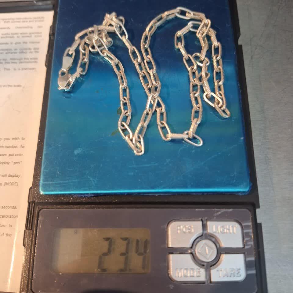 زنجیر نقره وزن 23.4 گرم