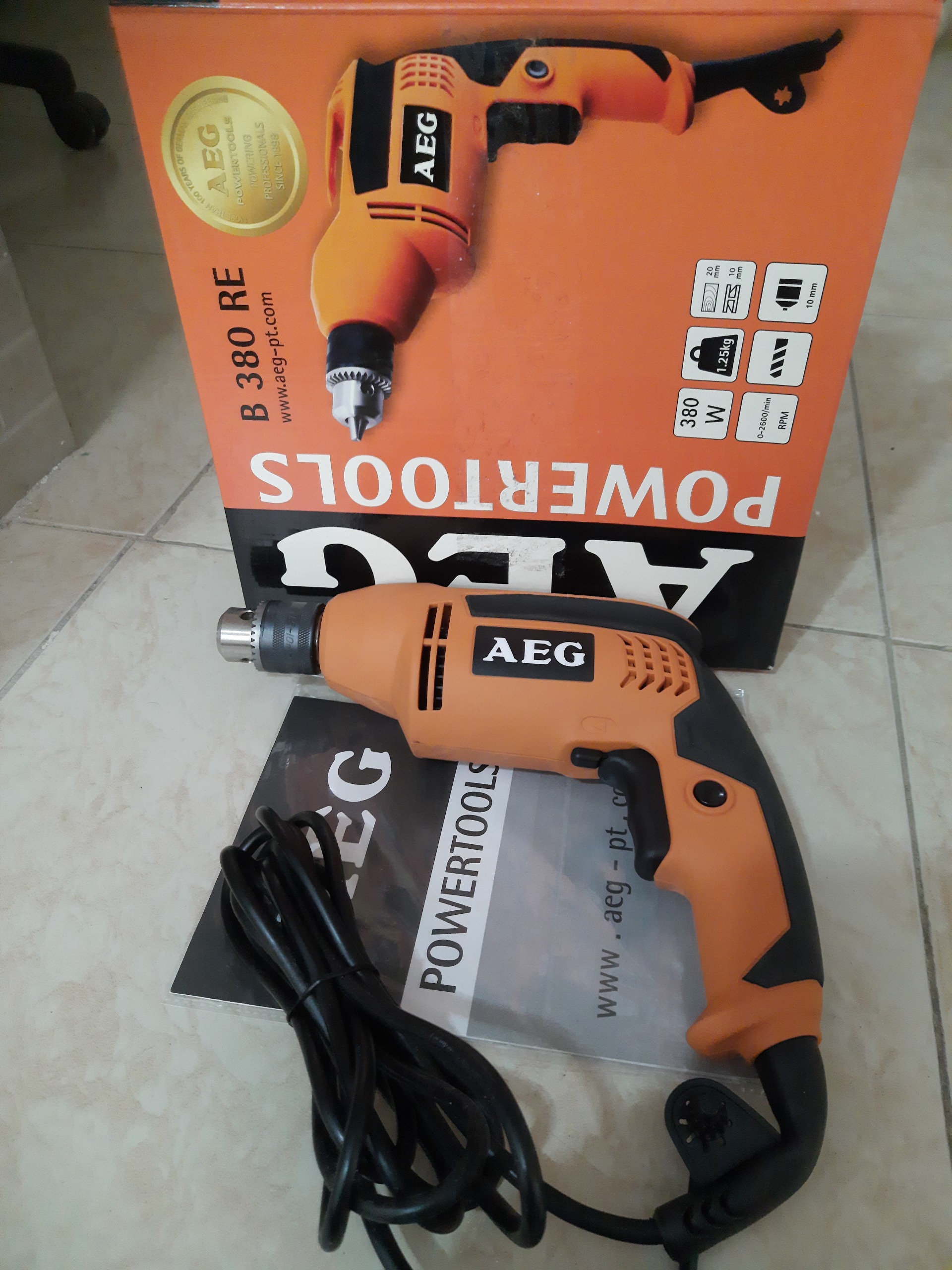 دریل برقی آاگ آلمان مدل B380REچپگردراست گرد