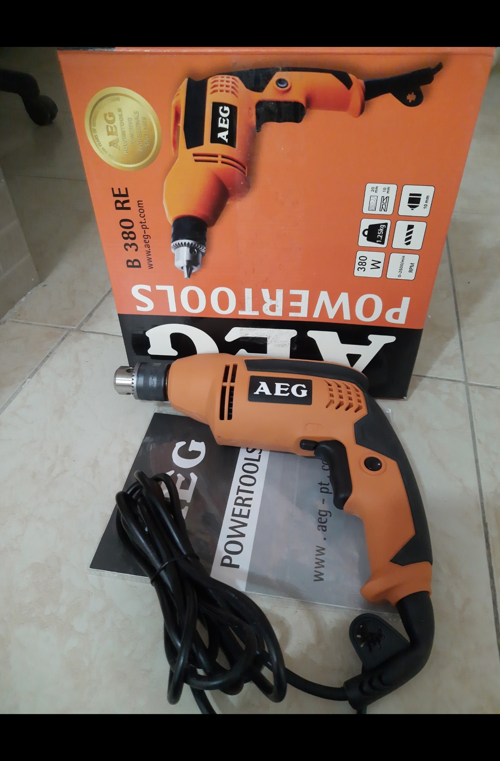 دریل برقی آاگ آلمان مدل B380REچپگردراست گرد