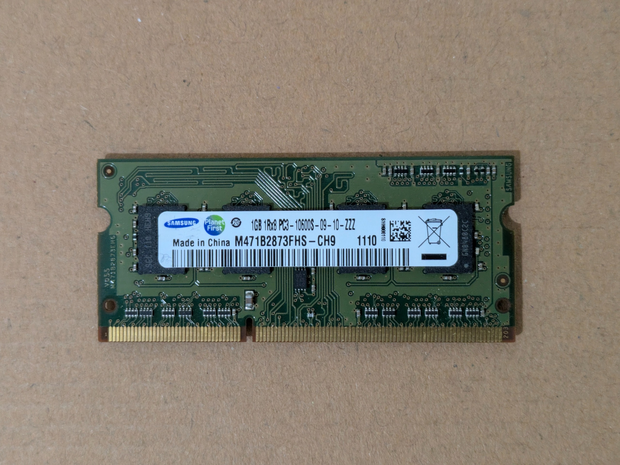 رم لپ تاپ سامسونگ ddr3 - یک گیگ - 1G - 1333mhz