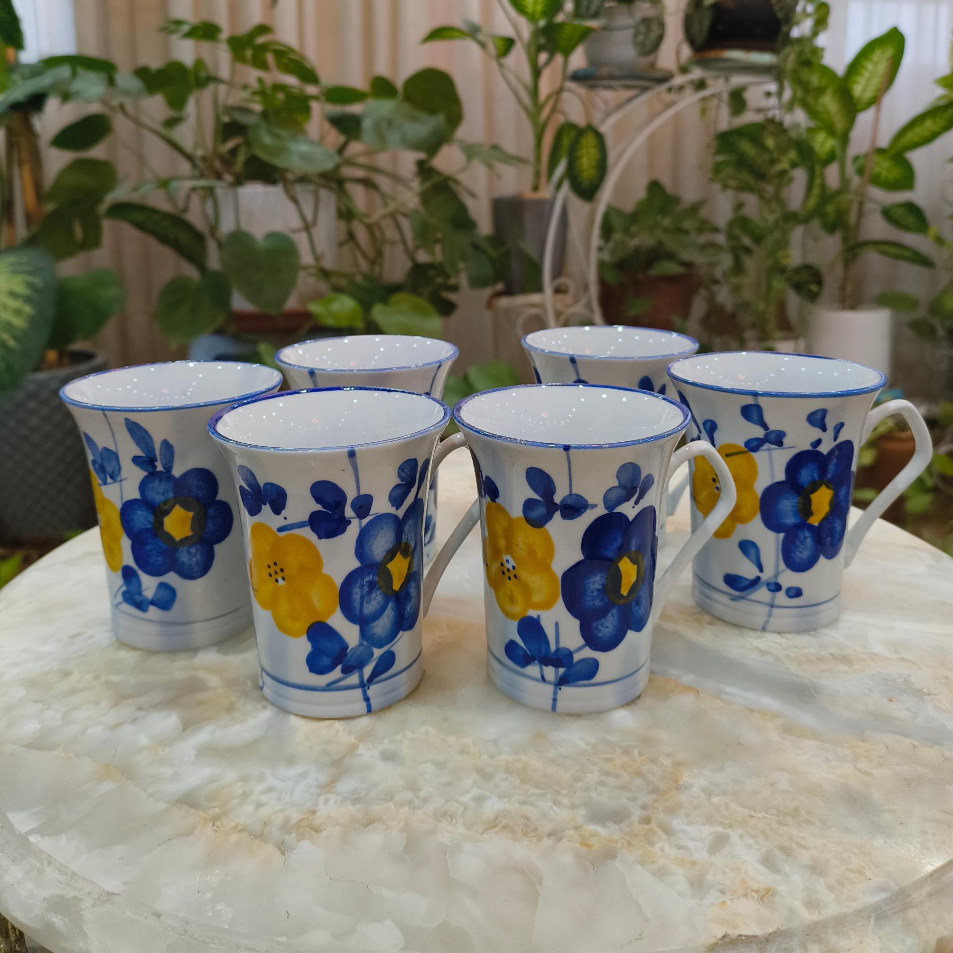 1 دست لیوان گل پنبه ای