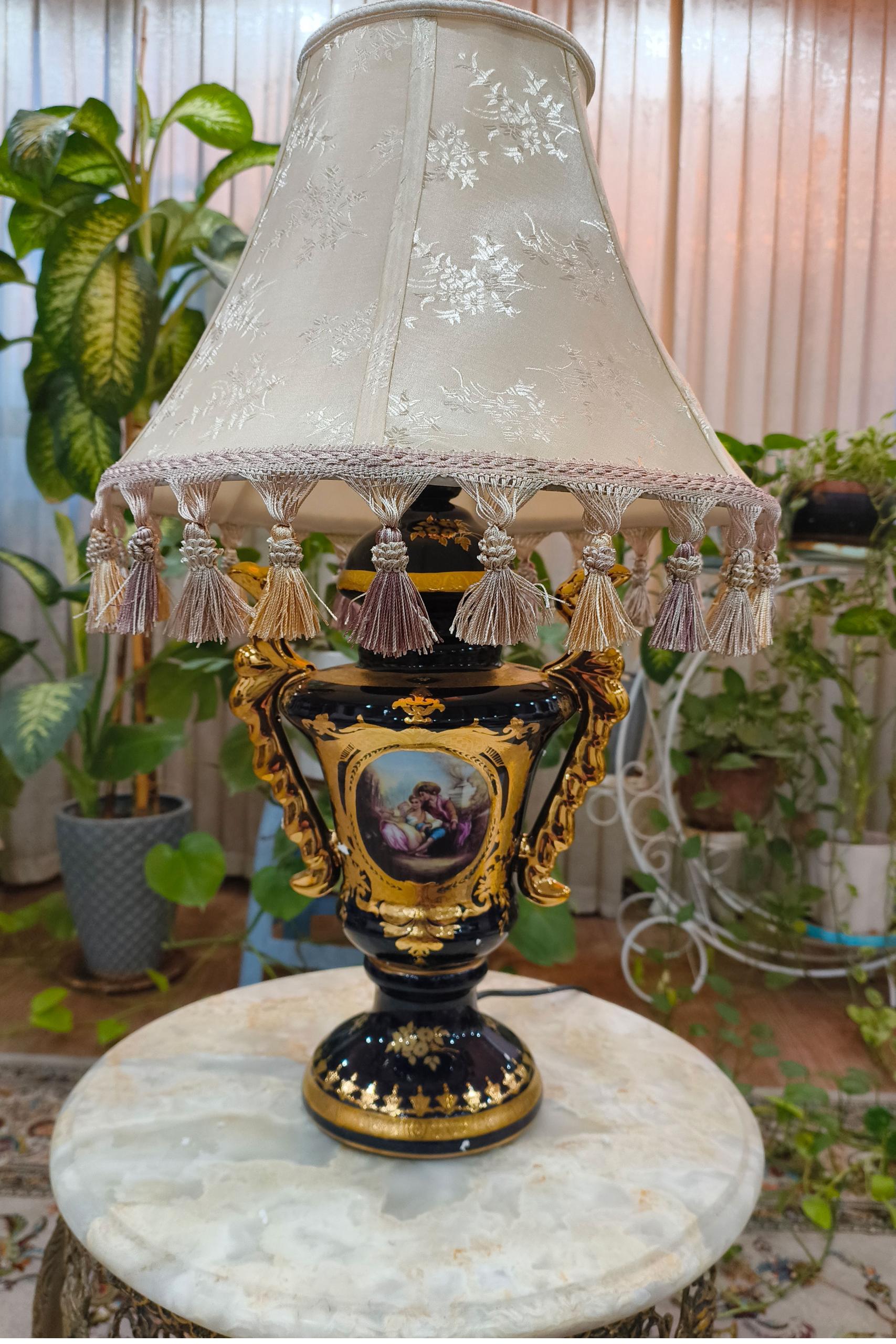 چراغ آباژور سرمه ای لیلی مجنون سلطنتی