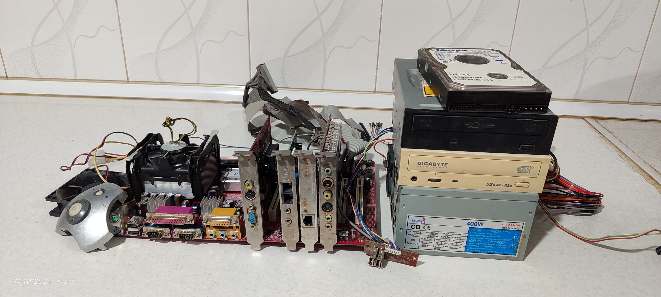 مادربرد،هارد،پاور،dvd رایتر(ارسال رایگان)