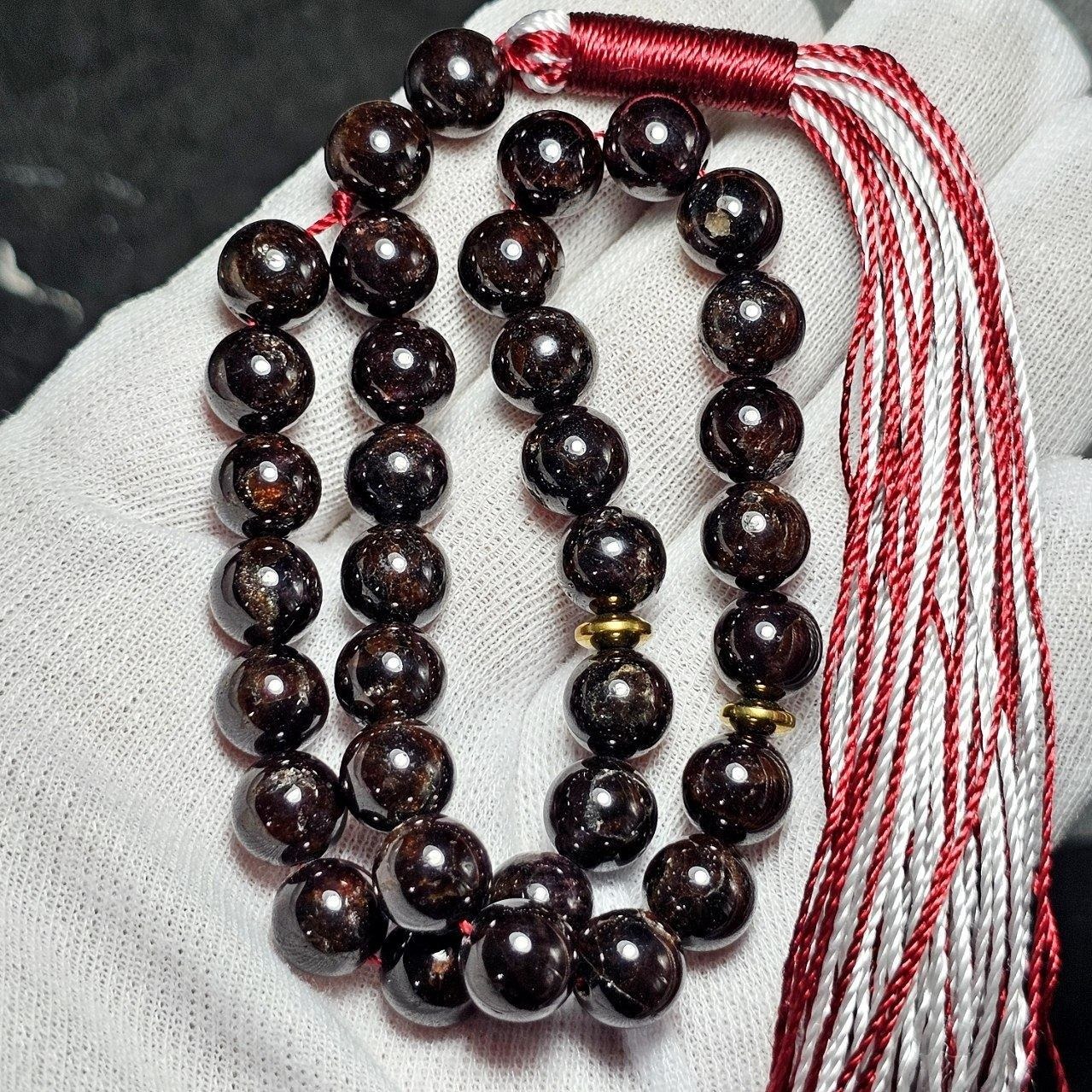  تسبیح 33 دانه گارنت معدنی  کد  10513