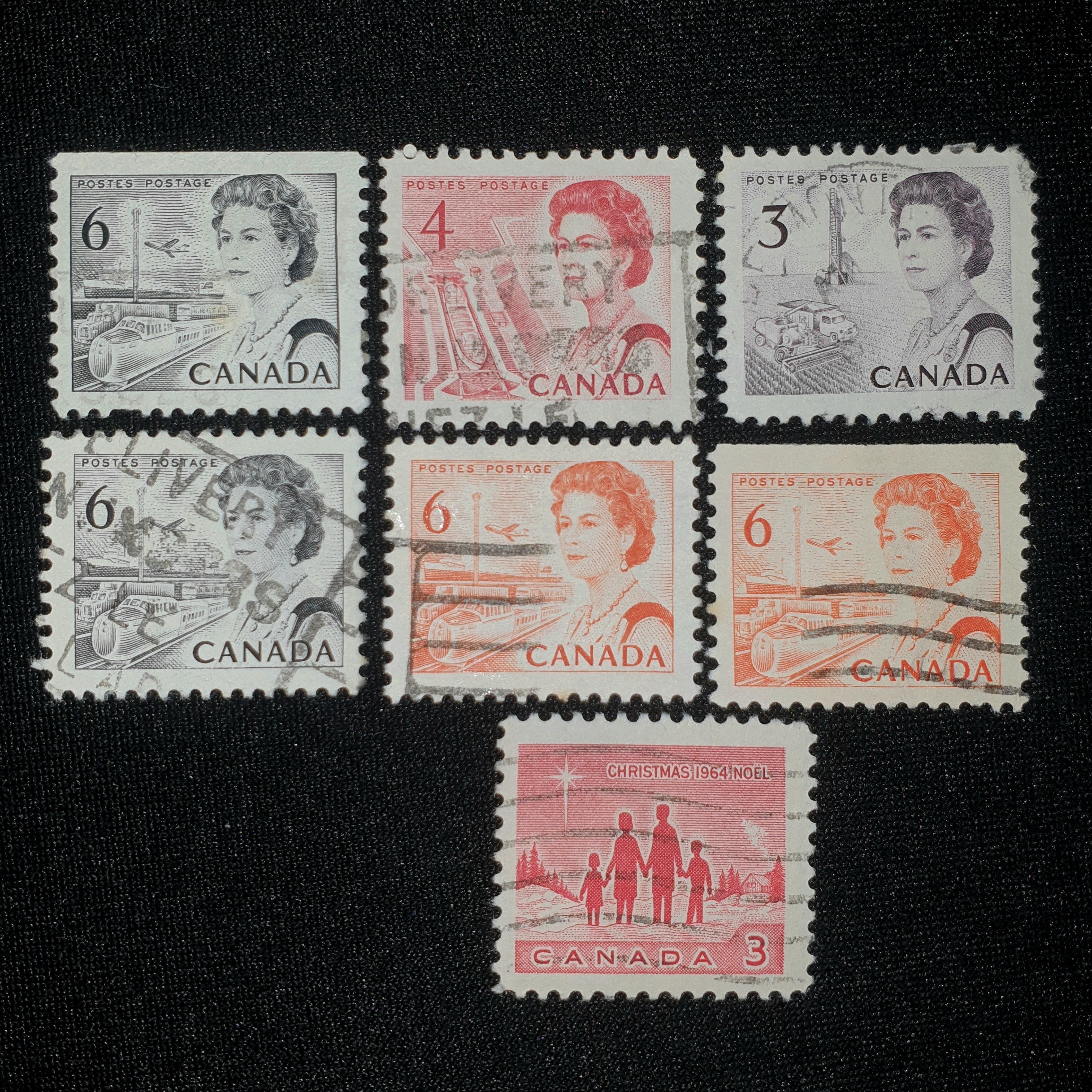 7رقم تمبر کلاسیک الیزابت جوان کانادا (14)