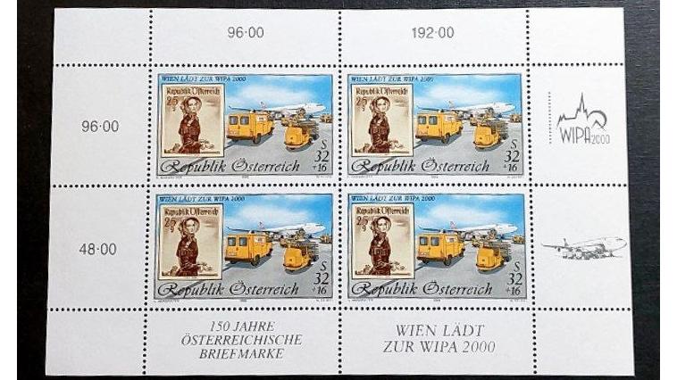مینی شیت اتریش 1999 نمایشگاه تمبر سال 2000 وین