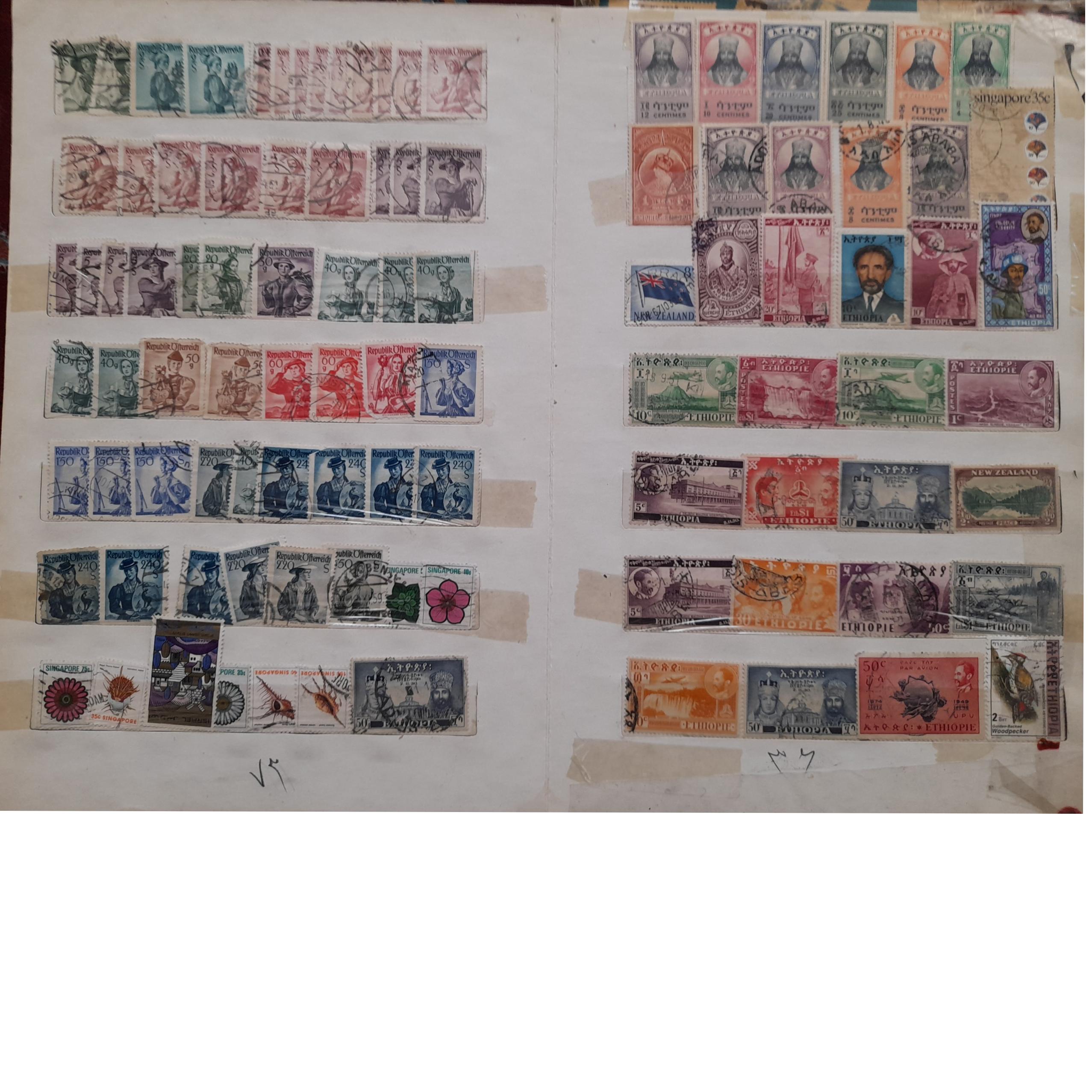 380 عدد تمبر خارجی مهر خورده