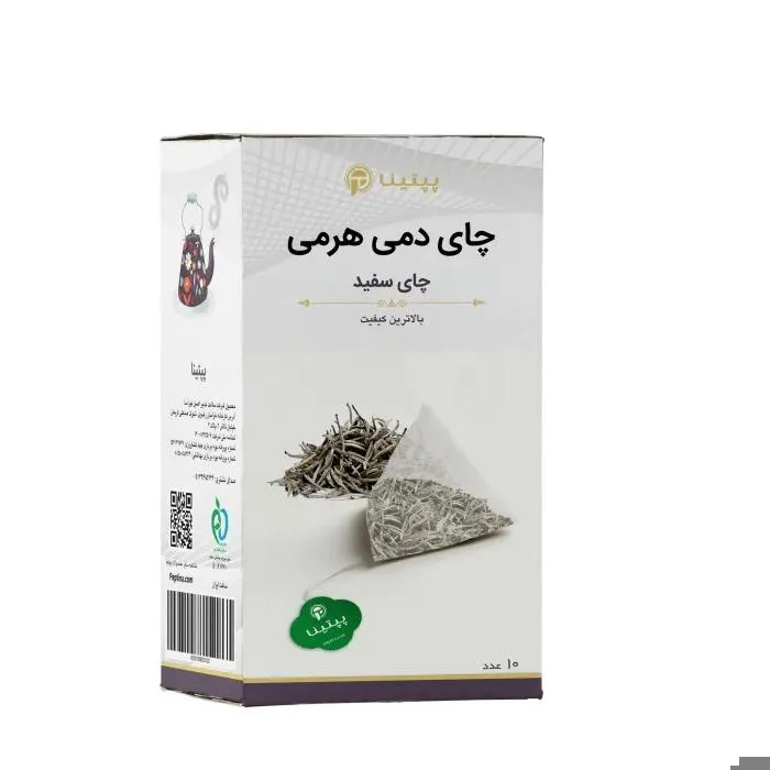 چای سفید سوزنی تی بگ 10 عددی دمی هرمی پپتینا
