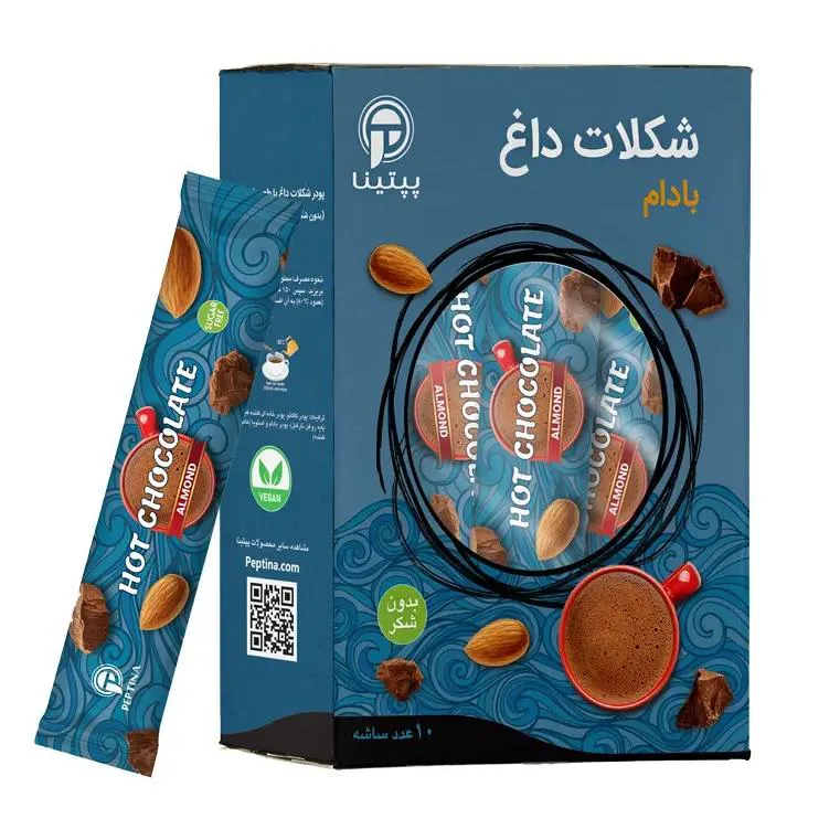 شکلات داغ با پودر شیر بادام بسته 10 عددی