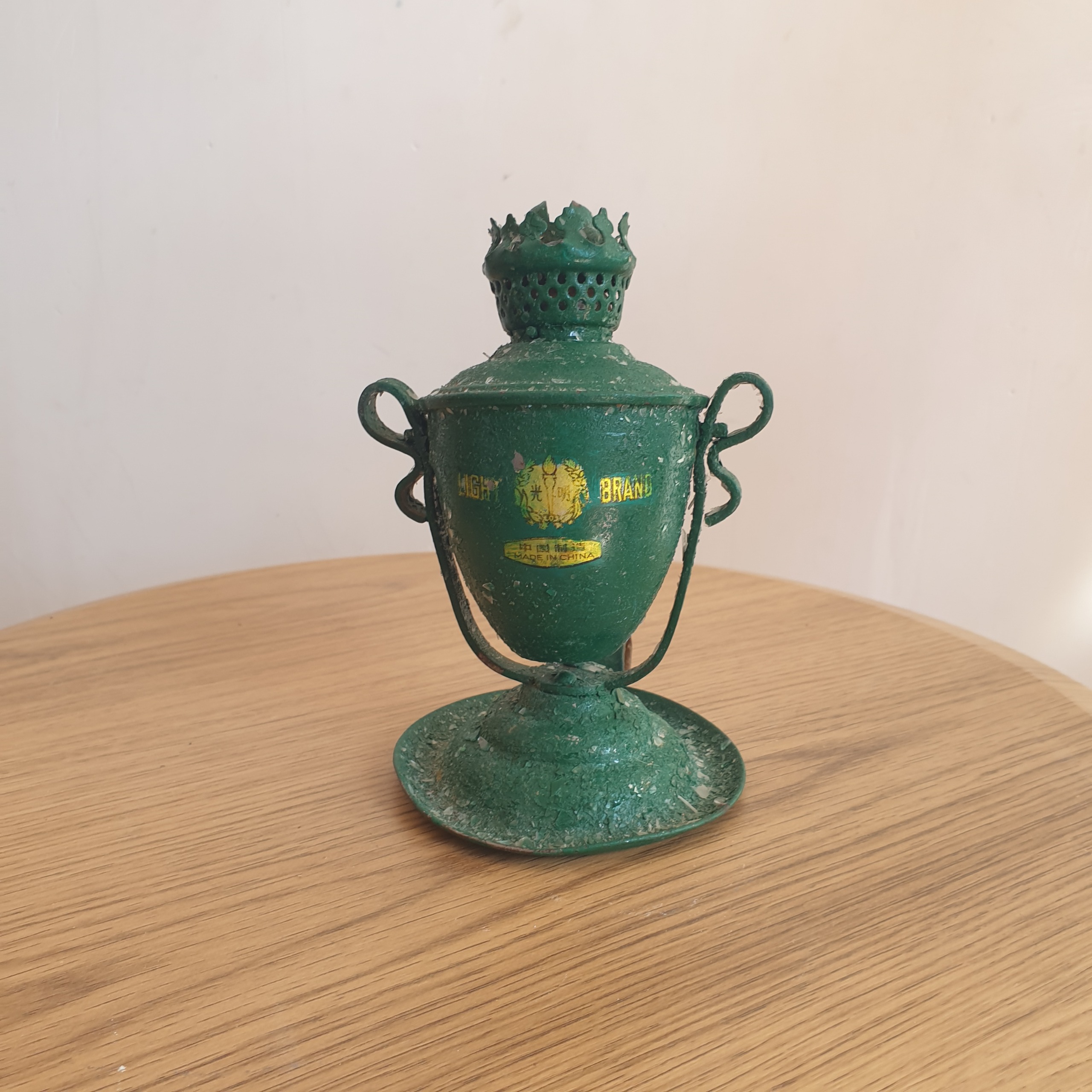 چراغ نفتی قدیمی دوکاره دیواری رومیزی آنتیک