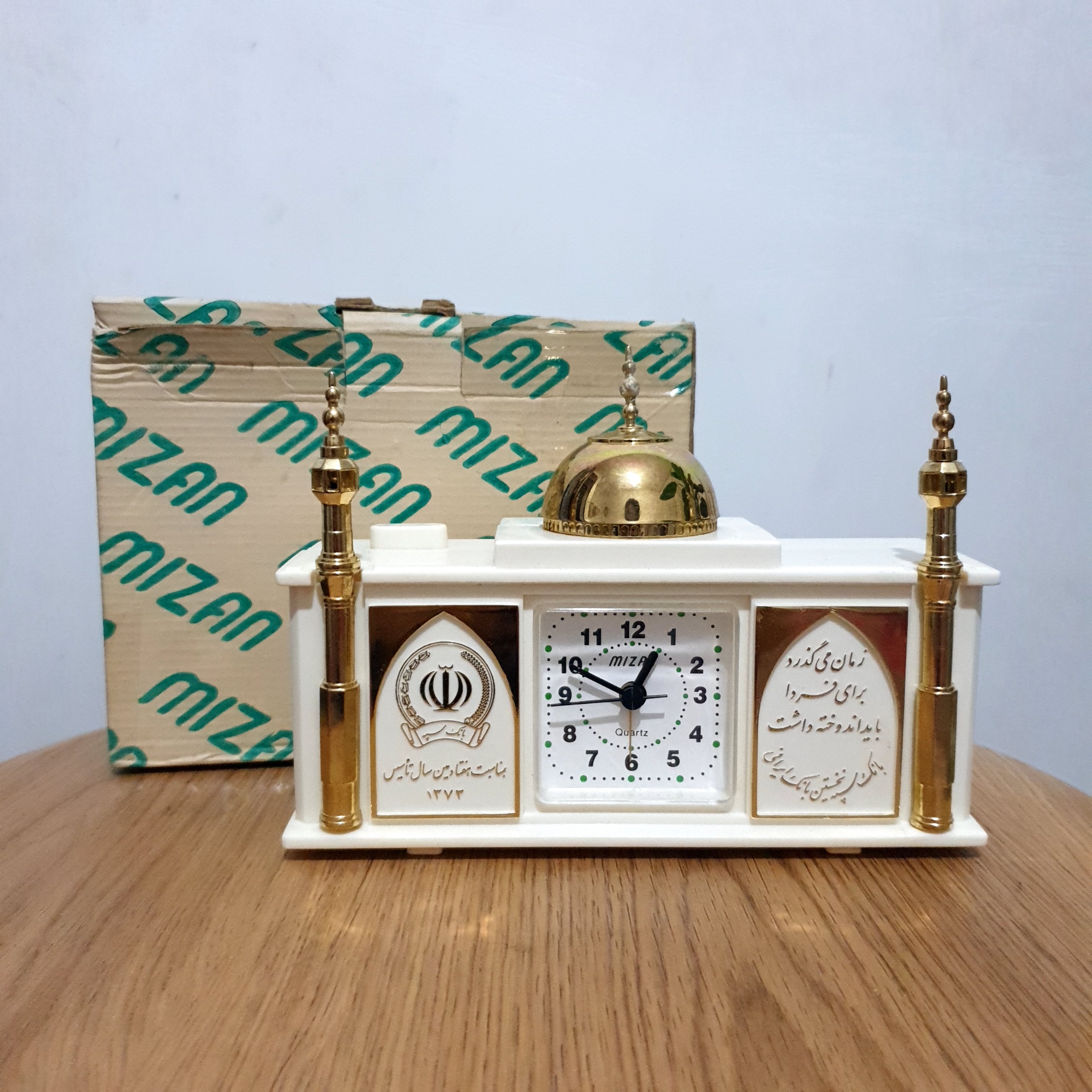 ساعت رومیزی قدیمی اذان گو تاریخ 1372 کمیاب