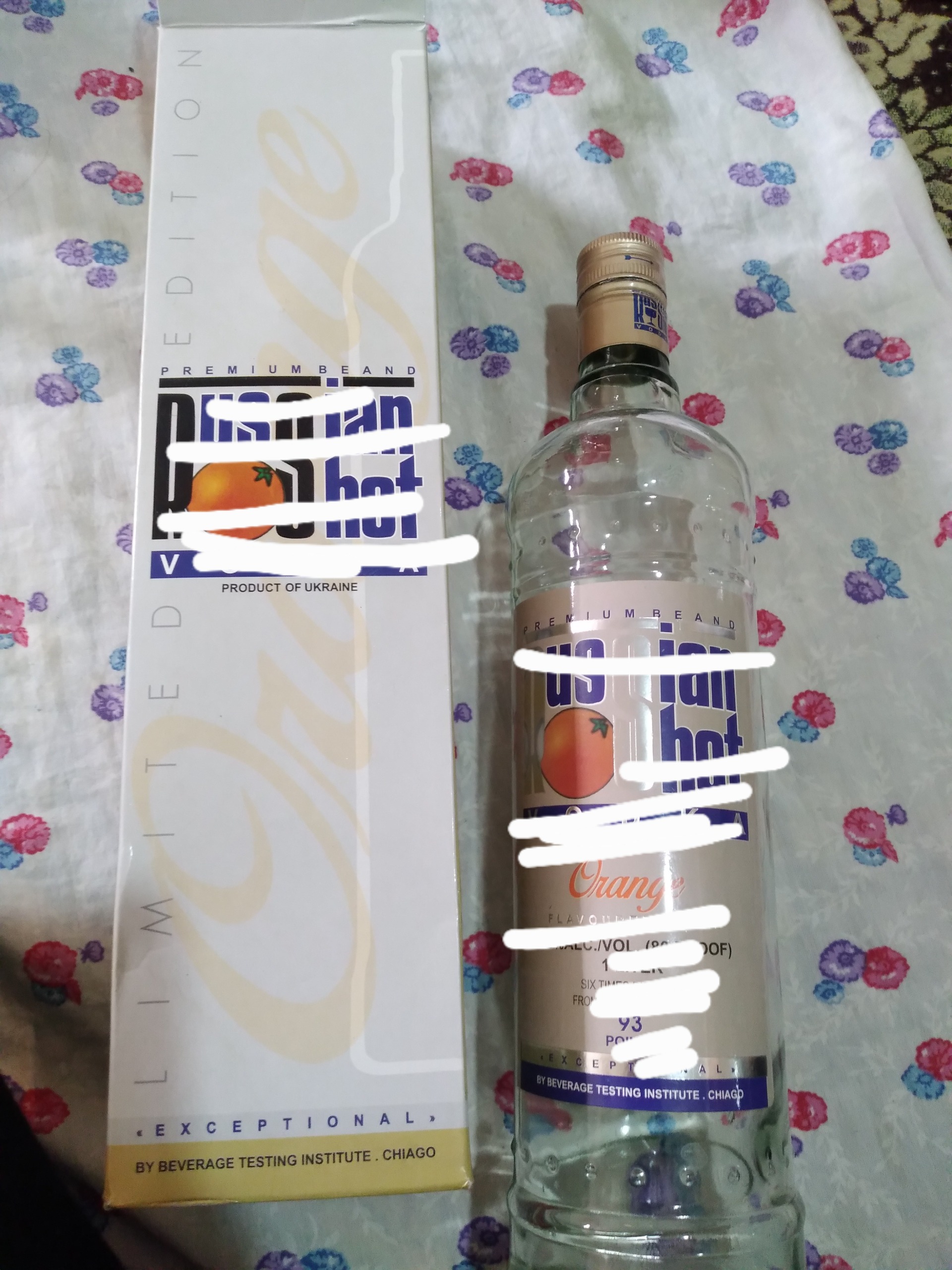 بطری شیشه ای خارجی با جعبه